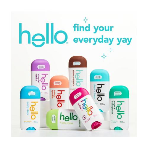 Hello Sweet Coconut Aluminum Free Deodorant, Shea Butter, Vegan, 2.6 oz Stick Deodorant