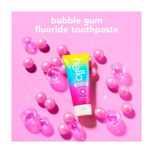 hello Unicorn Sparkle Kids Toothpaste with Fluoride, Bubble Gum Toothpaste, 4.2 oz