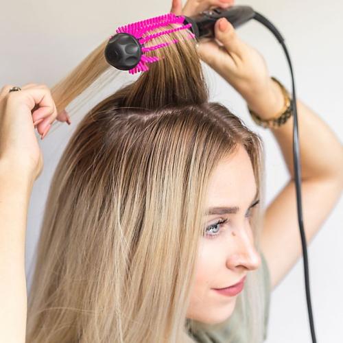 Color Black and Pink Revlon® Pro Collection 1-Inch Silicone Heated Styling Brush in Pink/Black
