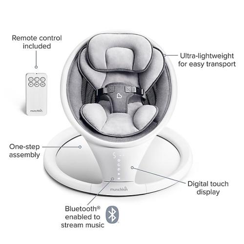 Munchkin® Bluetooth-Enabled Musical Baby Swing in Grey. (Missing part, see the picture)
