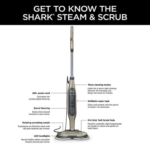 Shark® Steam & Scrub Steam Mop in Green/Silver