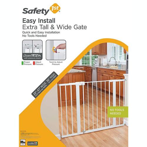 Safety 1st® Easy Install Extra Tall and Wide Gate in White