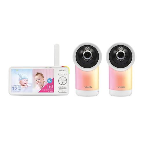 VTech® 2 Camera 1080p Smart WiFi Baby Monitor with Remote Access in White