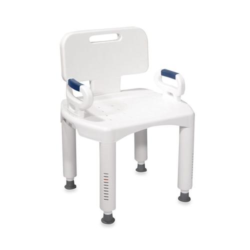 White Drive Medical Premium Bath Seat with Back and Arms