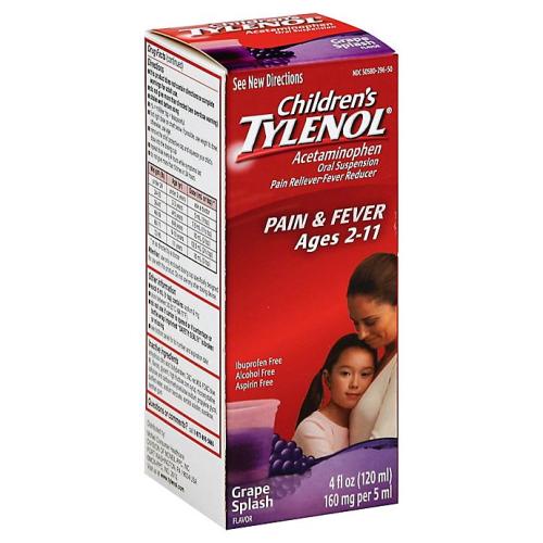Tylenol® Children's 4 oz. Pain Reliever/Fever Reducer Oral Suspension Liquid in Grape 2 pk
