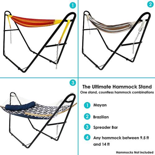 Sunnydaze Decor Steel Universal Hammock Stand in Black