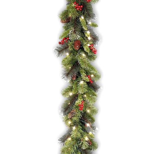 National Tree Company Crestwood Spruce 9-Foot Pre-Lit Garland with Clear Lights