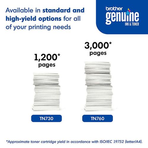 Brother TN760 High-Yield Toner, Black - Save $5 with purchase of Member's Mark Multipurpose Copy Paper Case