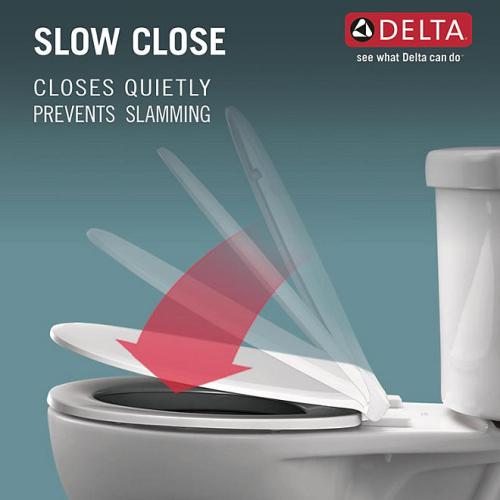 Delta Wycliffe Slow-Close Elongated Toilet Seat, White