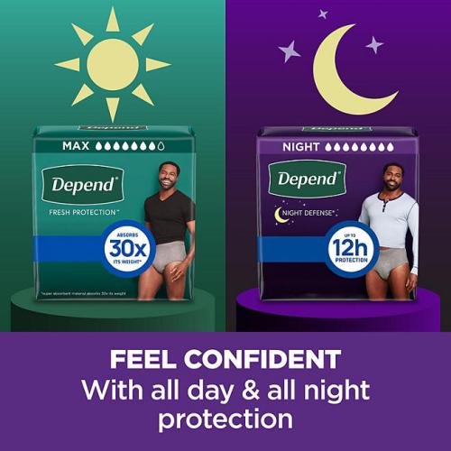 Depend Night Defense Adult Incontinence Underwear for Men - Choose Your Size