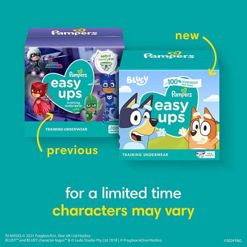 Pampers Easy Ups Training Pants Underwear Sizes: 2T-6T