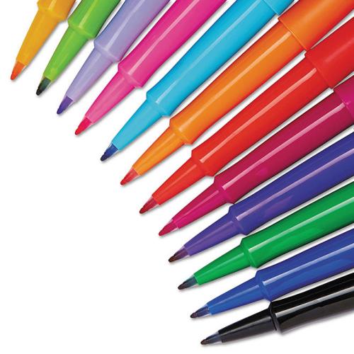 Paper Mate Flair Porous Point Stick Pen, Assorted Colors (Medium, 12 ct.)