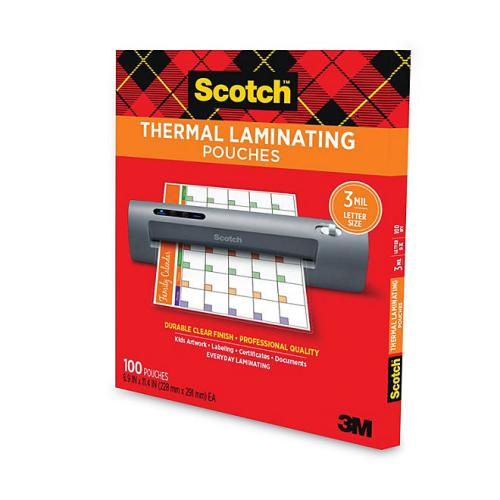 Scotch - Letter Size Thermal Laminating Pouches, 3 mil, 11 1/2 x 9 -  100 per pack