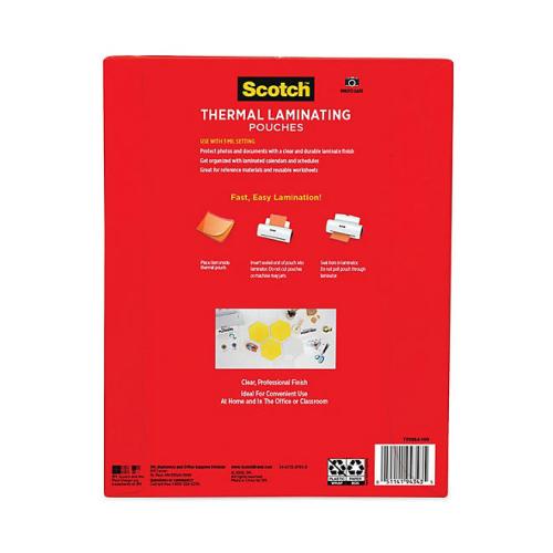 Scotch - Letter Size Thermal Laminating Pouches, 3 mil, 11 1/2 x 9 -  100 per pack