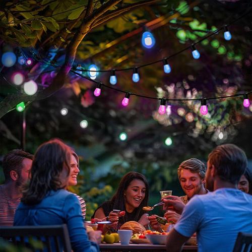 Westinghouse 36' Solar Powered LED Color Changing String Light Set, 15 Bulbs with Remote Control