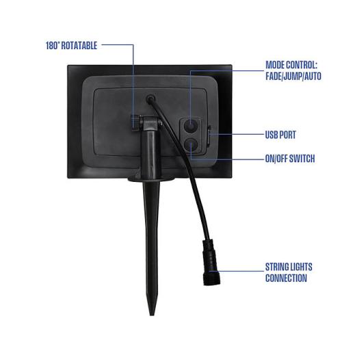 Westinghouse 36' Solar Powered LED Color Changing String Light Set, 15 Bulbs with Remote Control