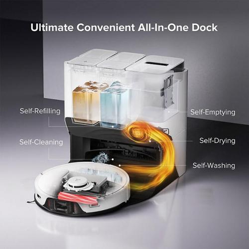 Roborock S8Pro Ultra Robot Vacuum and Mop, Auto-Drying, Self-Washing, Liftable Dual Brush & Sonic Mop, 6000Pa Suction, Self-Refilling, Self-Emptying, Obstacle Avoidance