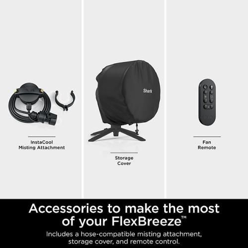 Shark FlexBreeze Fan with InstaCool Mist Attachment, Cordless & Corded, Outdoor & Indoor