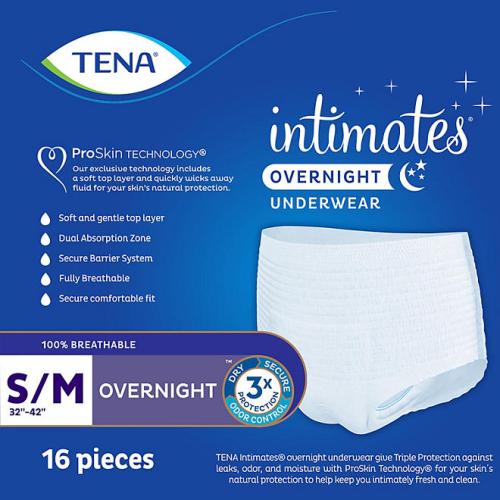 TENA Intimates Overnight Underwear - S/M