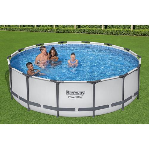 Bestway Power Steel Round Above Ground Pool Set, L 14’ x W 42”
