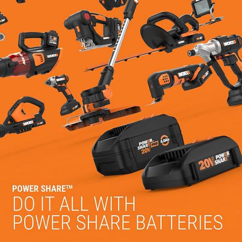 Worx 40v Combo, Includes 20 Push Mower, 13 String Trimmer, Quiet Tech Blower
