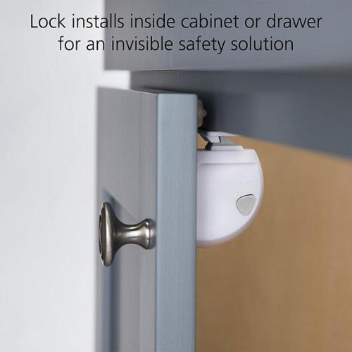 Safety 1st Adhesive Magnetic Lock System, 8 Locks And 2 Keys, White