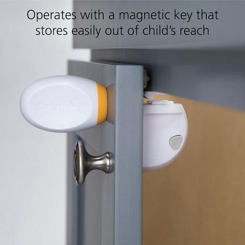 Safety 1st Adhesive Magnetic Lock System, 8 Locks And 2 Keys, White