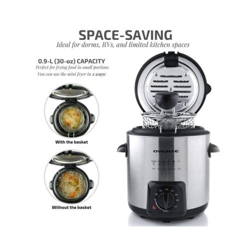 OVENTE Electric Deep Fryer - Gray