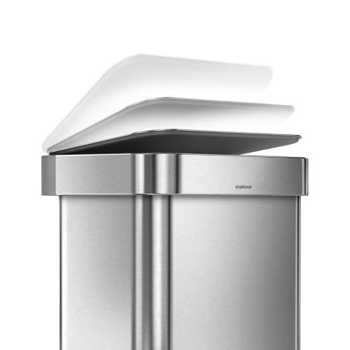 simplehuman Brushed Stainless Steel 45L Step Trash Can  - Silver