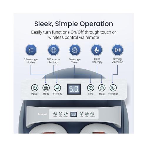 Tranqwil Shiatsu Foot Massager Machine with Heat - Blue