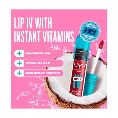 NYX Professional Makeup Lip IV Hydrating Gloss Stain - Red