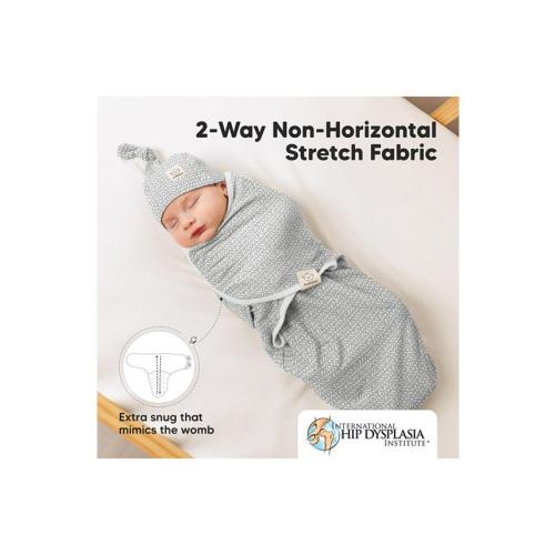 3pk Organic Swaddle Sleep Sacks with Knot Hats, Newborn 0-3 Months - Multi - ONE SIZE