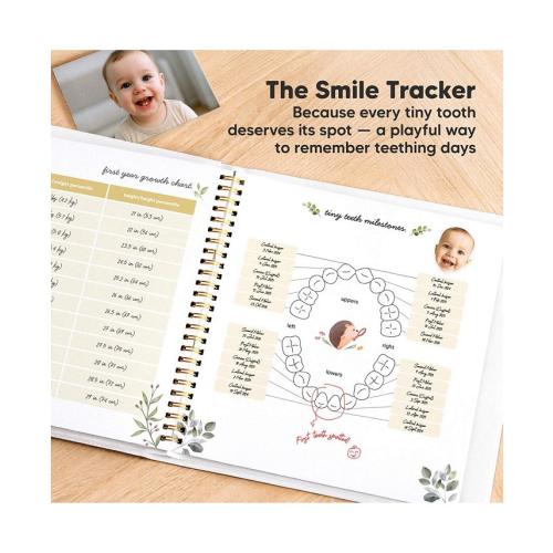 KeaBabies Baby Muse Memory Book Keepsake for Girl, Boy, First 5 Year Journal Milestone Book, 100 Beautiful Pages - White