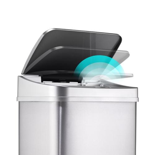 Nine Stars 13.2 Gallon Stainless Steel Sensor Trash Can with Silver Trim - Silver ( little sunken see the pictures )