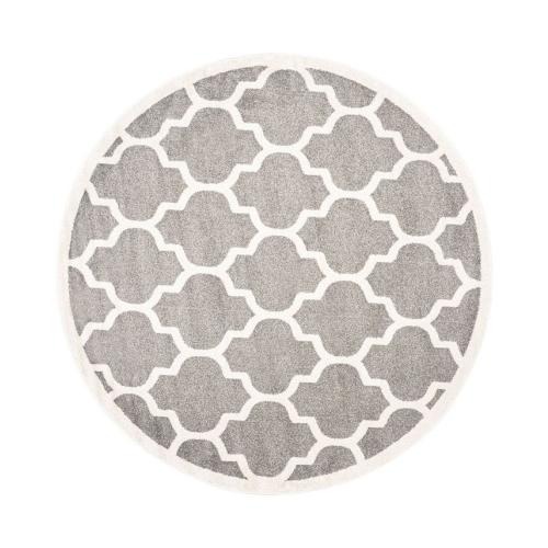 Safavieh Amherst AMT420 Dark Gray and Beige 9' x 9' Round Area Rug - Gray