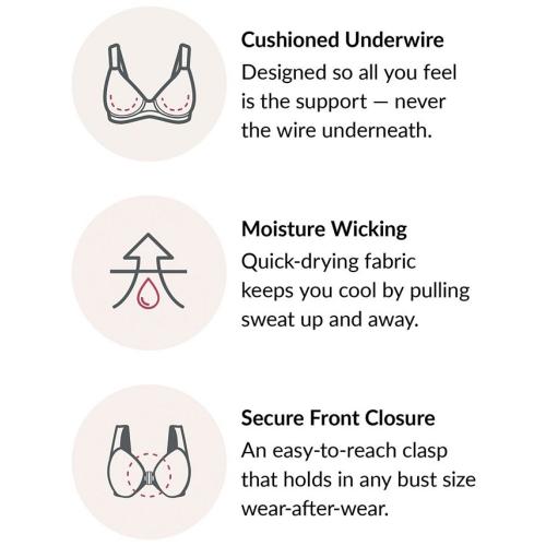 Women's Full Figure Plus Size Wonderwire Front Close Bra 1245 - White