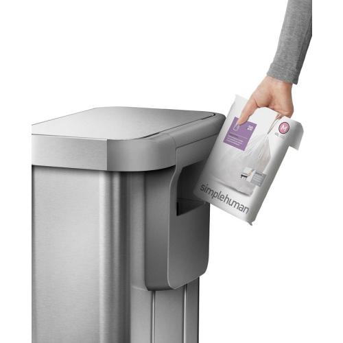 simplehuman Brushed Stainless Steel 45L Step Trash Can  - Silver