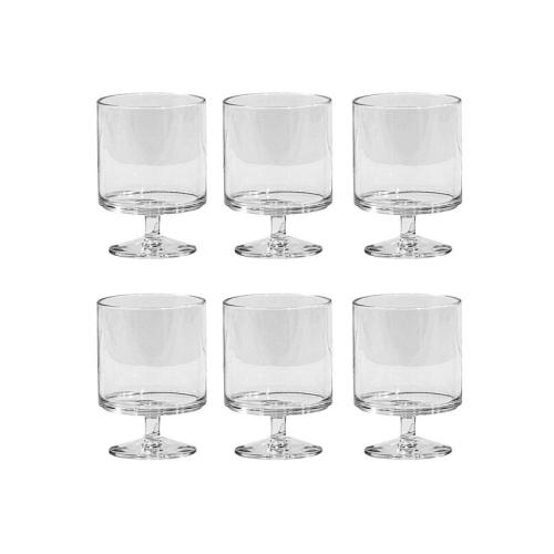 Abode Homewares Stacking Wine Premium Acrylic Goblet Glasses, Set of 6 - 9.30 oz