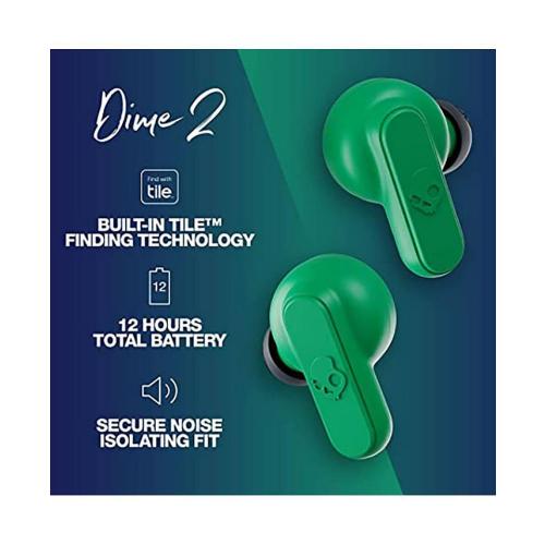 Skull Candy Dime 2 True Wireless In-Ear Earbuds - Dark Blue/Green - Black - ONE SIZE