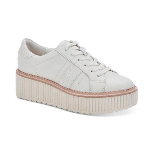 8 M - White , Dolce Vita Women's Tiger Lace-Up Platform Sneakers
