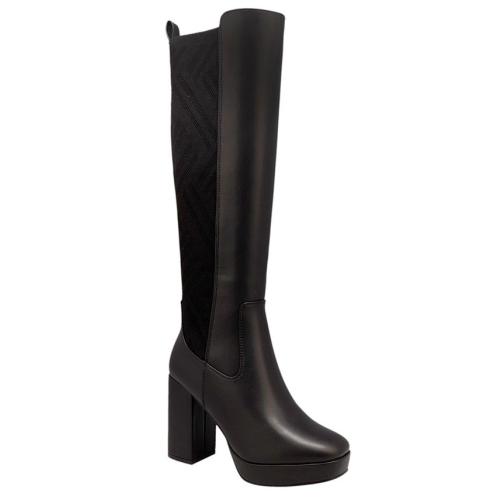 MIA Women's Elisenda Block-Heel Platform Tall Knee Boots - Black - 10M