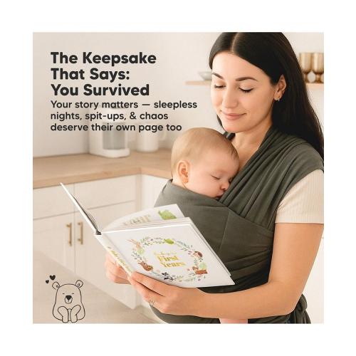 KeaBabies Baby Muse Memory Book Keepsake for Girl, Boy, First 5 Year Journal Milestone Book, 100 Beautiful Pages - White