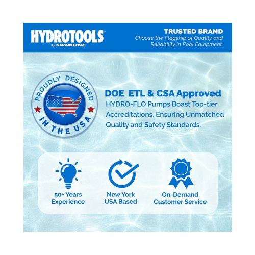 Swimline HydroTools Hydro Flo 1.5 HP 5820 GPH 2 Speed Horizontal Discharge Pump - ONE SIZE