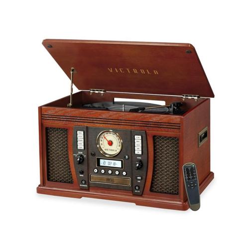 Victrola Aviator Signature Bluetooth Record Player, Mahogany - 1
