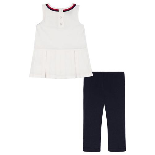 Tommy Hilfiger Girls' 4-6X Round Neck Top and Cropped Leggings, 2-Piece Set - Multi - 6