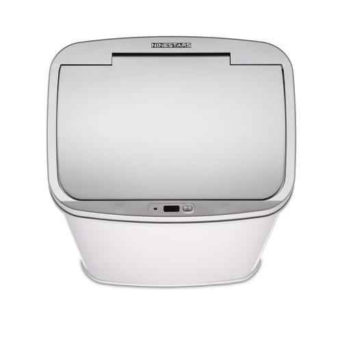 Nine Stars 13.2 Gallon Stainless Steel Sensor Trash Can with Silver Trim - Silver ( little sunken see the pictures )