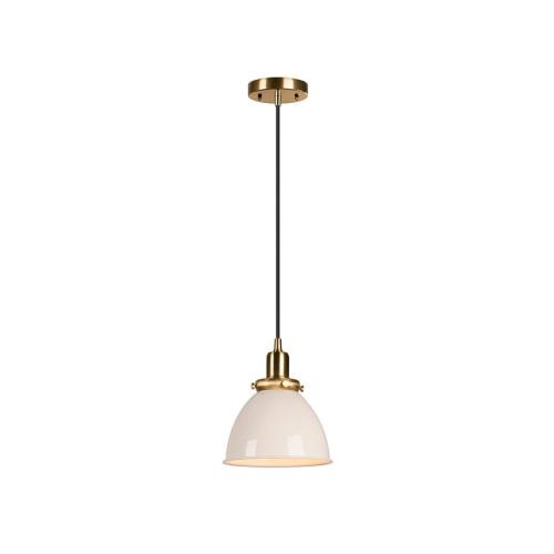 Hudson & Canal Madison 8 Metal Shade Wide Pendant - White