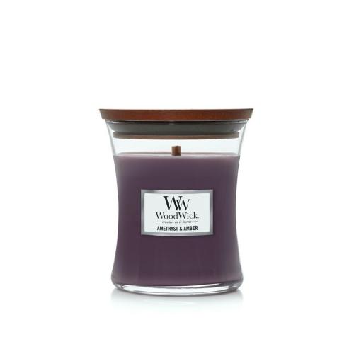WoodWick Amethyst Amber Medium Hourglass Candle, 9.7 oz - Purple