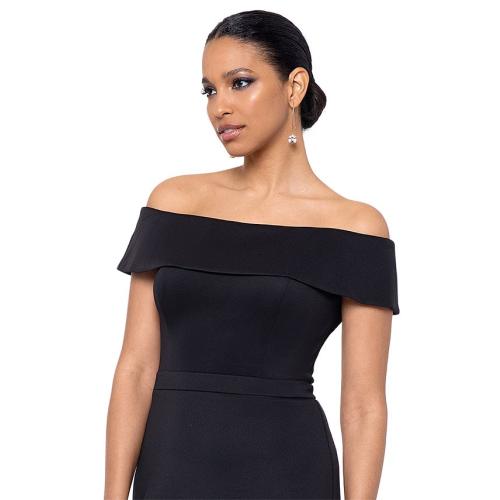 XSCAPE Women's Illusion High-Low Fit & Flare Dress - Black - 14