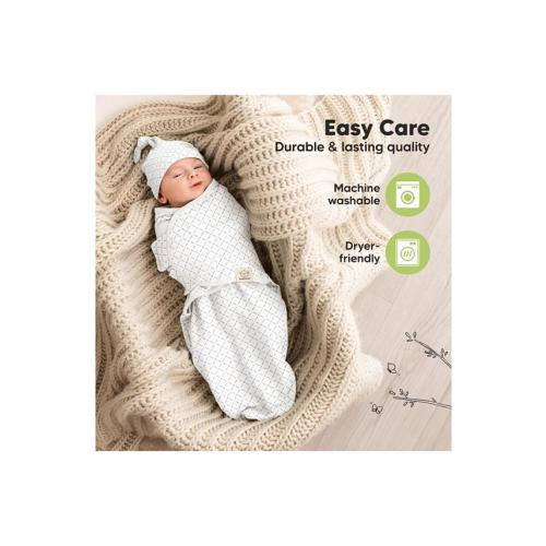 3pk Organic Swaddle Sleep Sacks with Knot Hats, Newborn 0-3 Months - Multi - ONE SIZE